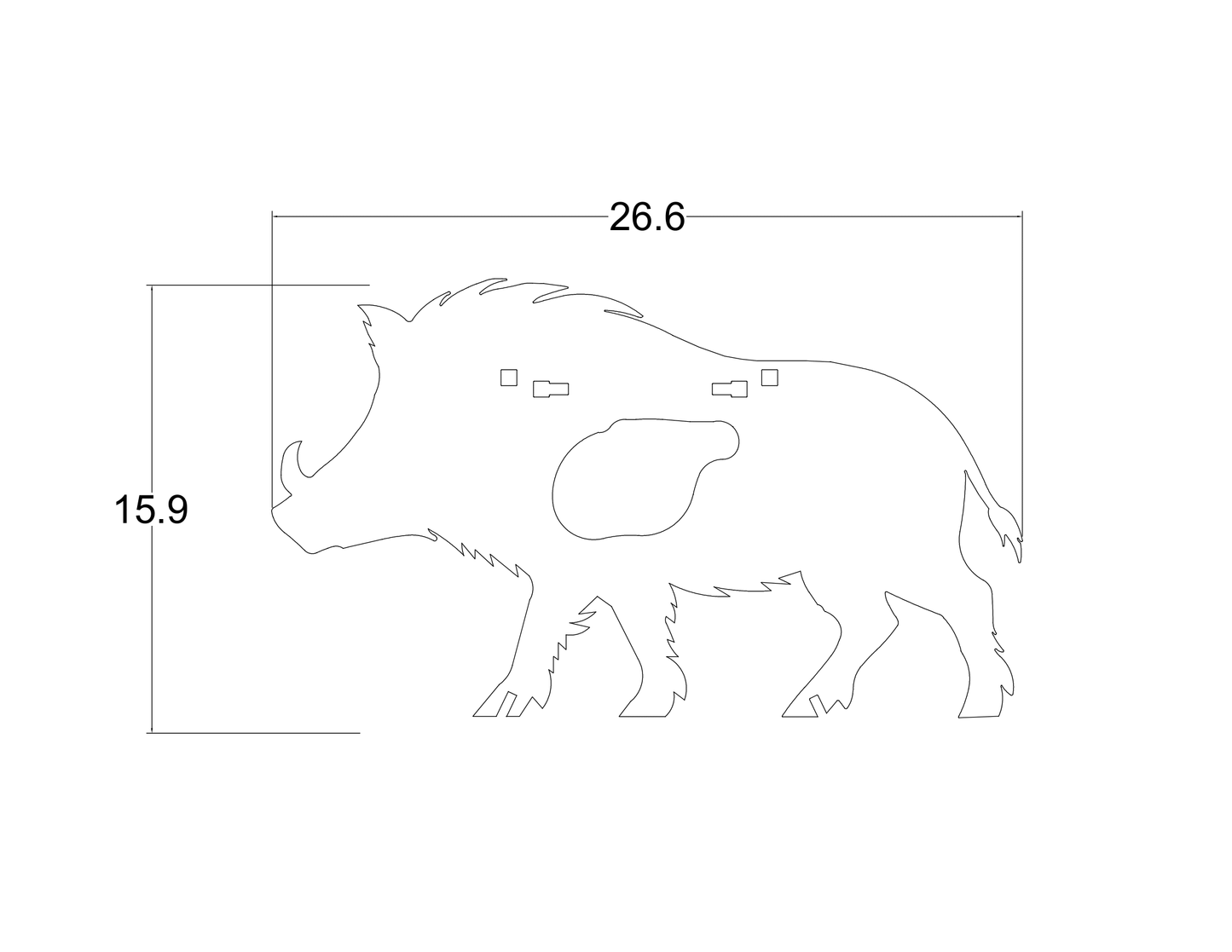 AR500 Steel Wild Boar Thermal Vital Target
